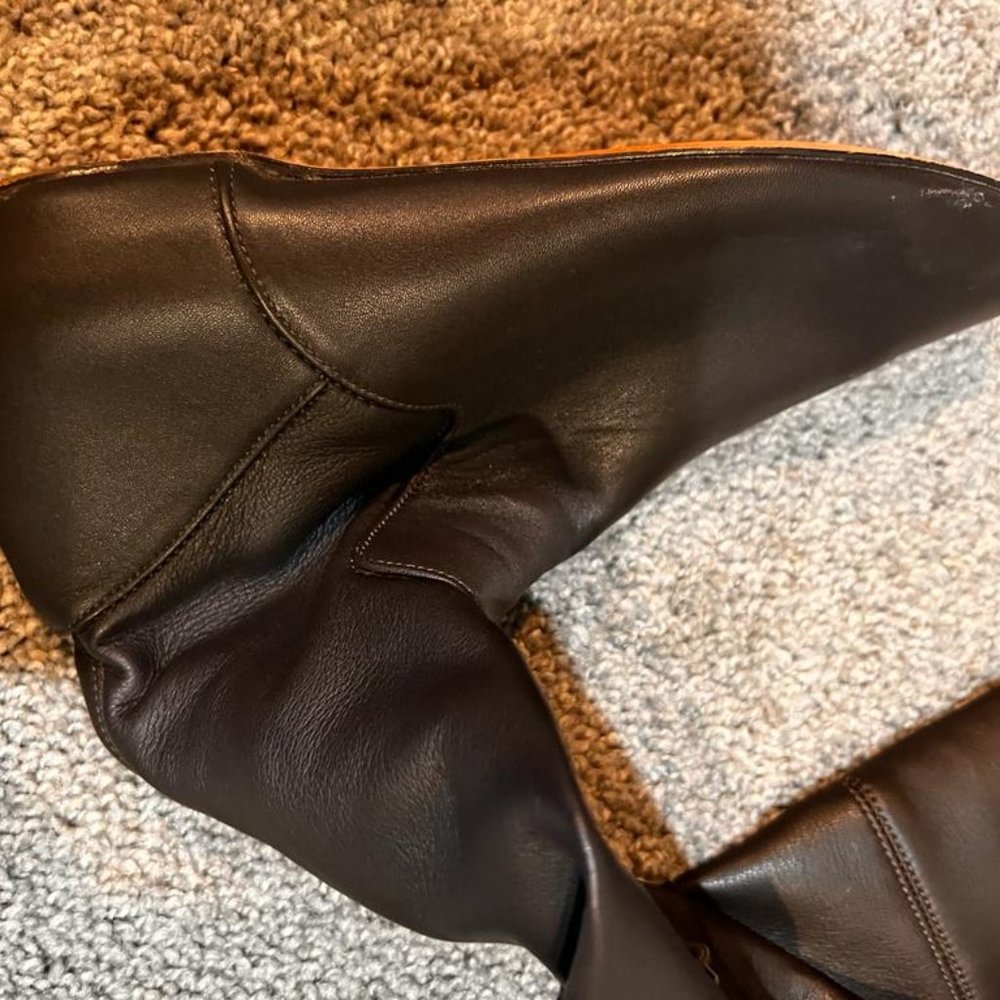 Brown Over The Knee Flat Boots